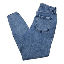 Good American Good Waist Skinny Crop Jeans 12/31 Blue Denim Stretch