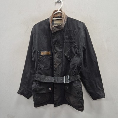 Barbour X Steve McQueen Bration Wax Waterproof Biker Belted Coat Jacket Medium