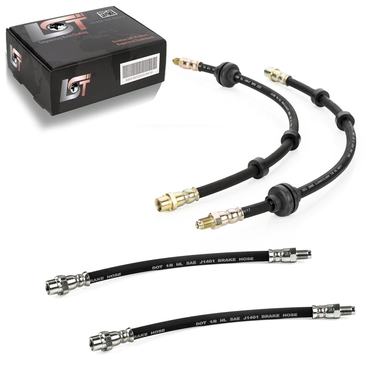 4X Brake Line Brake Hose Front Axle Rear Axle For BMW 1 Series E87