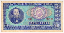 1966 Romania 100 Lei 216724 Paper Money Banknotes Currency