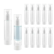 20 Pack 1.7 Oz 50ml Clear Airless Cosmetic Cream Pump Bottle Travel Size