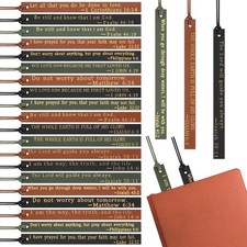 30 Pcs Bulk Christian Leather Bookmarks for Men Leather Handmade Bible Bookma...