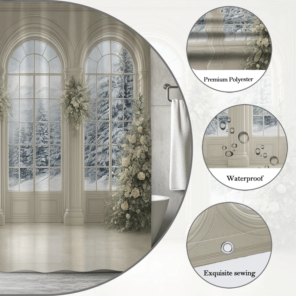 Cortina de ducha Winter Wonderland - Elegante escena nevada Foto 4 de 4