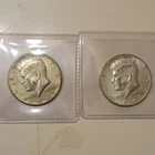 Lot of 2, 40% Silver Kennedy Half Dollars 50C Coin Lot 1967, 1968 Circulated.