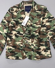 12M-18M New Janie Jack Boy Camo Print Stretch Twill Blazer Button Down Jacket