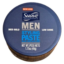 Suave Professionals Men's Hair Styling Paste Medium Hold Matte Low Shine 1.75 oz