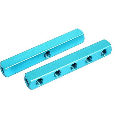 2Pcs Air Pneumatic 1/4BSP Thread 8 Ports Hose   Manifold   Splitte Kd #iv