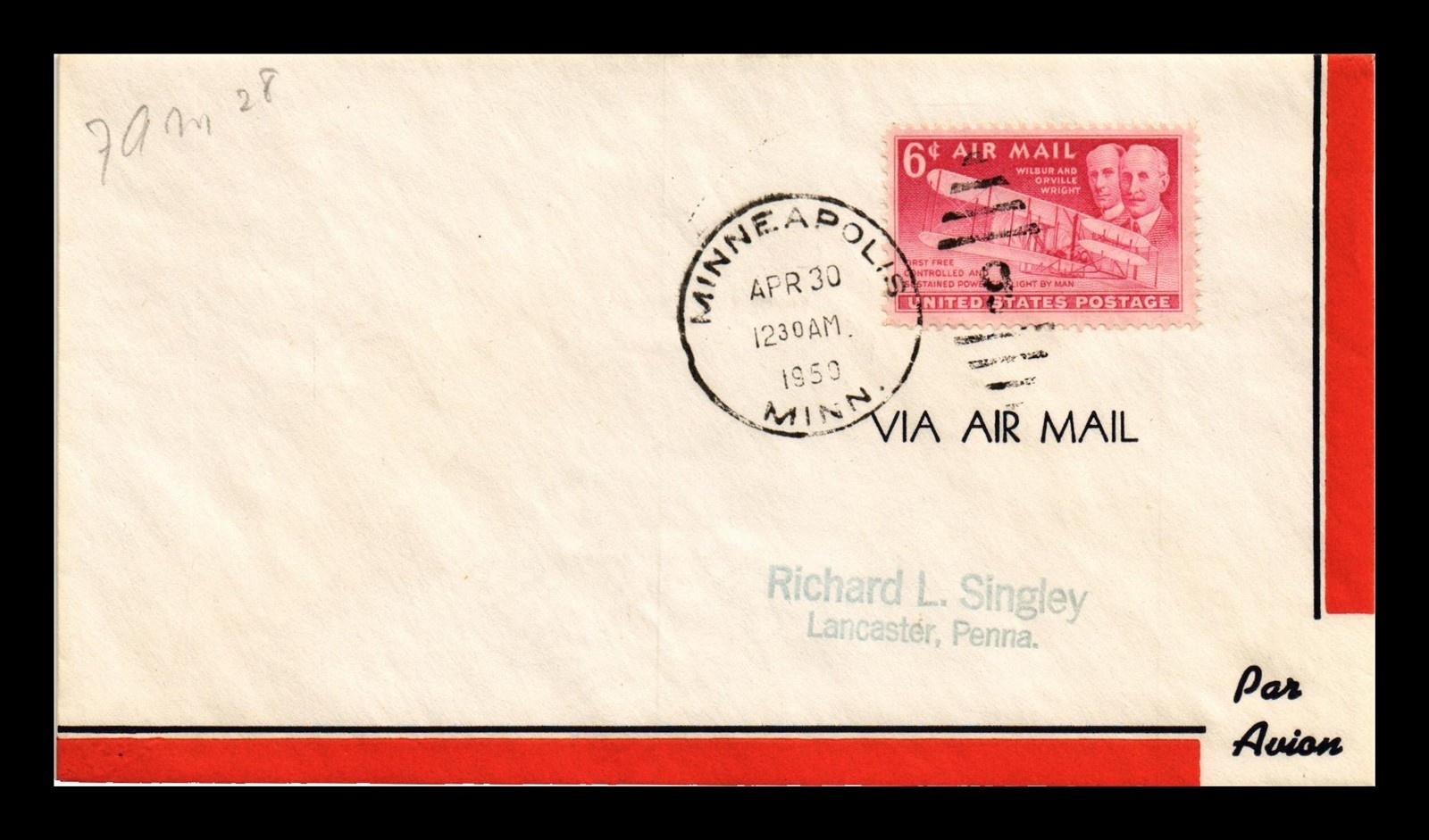 Dr Jim Stamps Us Cover First Air Mail Flight Minneapolis Minnesota