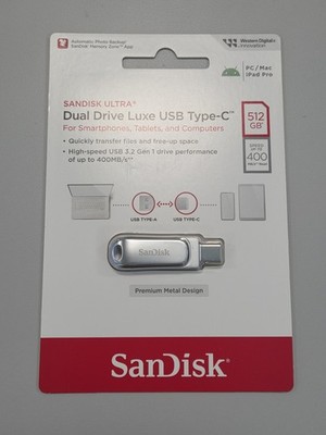 SanDisk 512GB Ultra Dual Drive Luxe USB Type-C Flash Drive