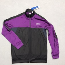 Adidas Adventure Primegreen Mens Jacket Size XL Purple Black Full-Zip Activewear