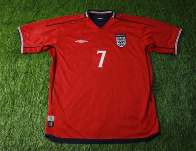 ENGLAND TEAM BECKHAM 2002-2004 DOUBLE SIDED FOOTBALL SHIRT JERSEY