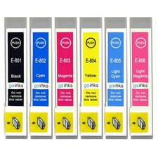 6 Ink Cartridges (Set) for Epson Stylus Photo P50, PX720WD, PX830FWD
