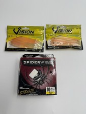 Fishing Tackle Lot SpiderWire Stealth Line Vision Rain Fish Soft Baits