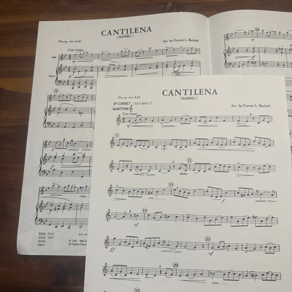 Cantilena by George Frederic Handel, Trumpet/Baritone & Piano Kjos Sheet Music - Image 3 of 3