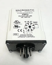 Macromatic 3-phase monitor relay PMPU 190-500V AC, 8-pin