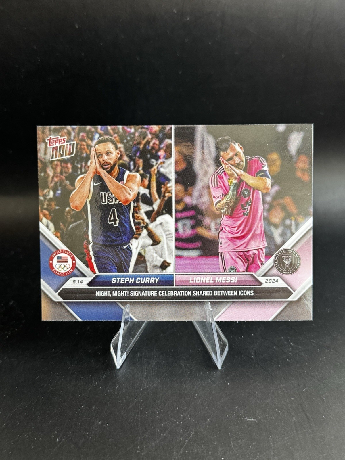 2024 Topps Now Olympic STEPH CURRY & LIONEL MESSI #128 Night Night
