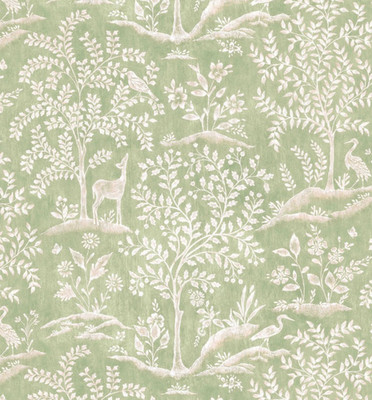 NINA CAMPBELL OSBORNE & LITTLE VORHANG STOFF DESIGN Foret 0,60 MTR HELLGRÜN