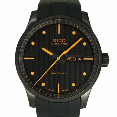 MIDO M005.430.37.051.80 Multifort Men's Mechanical Watch Black Orange Used