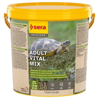 sera Tortoise Adult Vital Mix 10L Landschildkröten Hauptfutter Kräuter Pellets