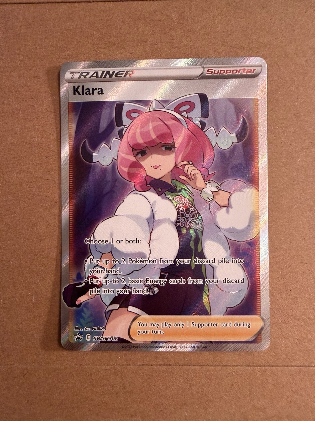 Pokemon Card TCG - Klara SWSH302 Full Art Trainer Sword & Shield Promo Near Mint