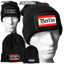 EAKS® Beanie Mütze Motiv: "Berlin" Wintermütze Strickmütze Deutschland Germany