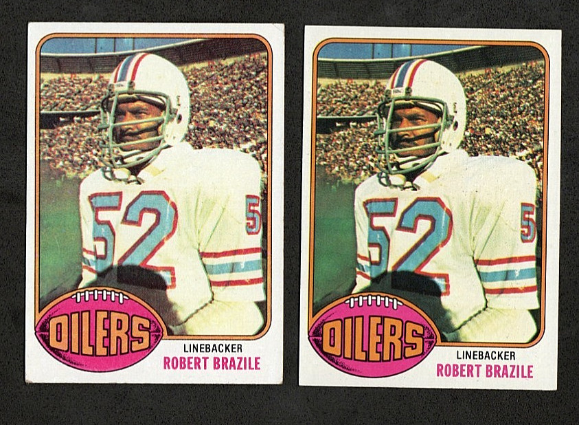 (2) CARD LOT _ 1976 Topps - Robert Brazile #424 (RC) - Houston Oilers Rookie