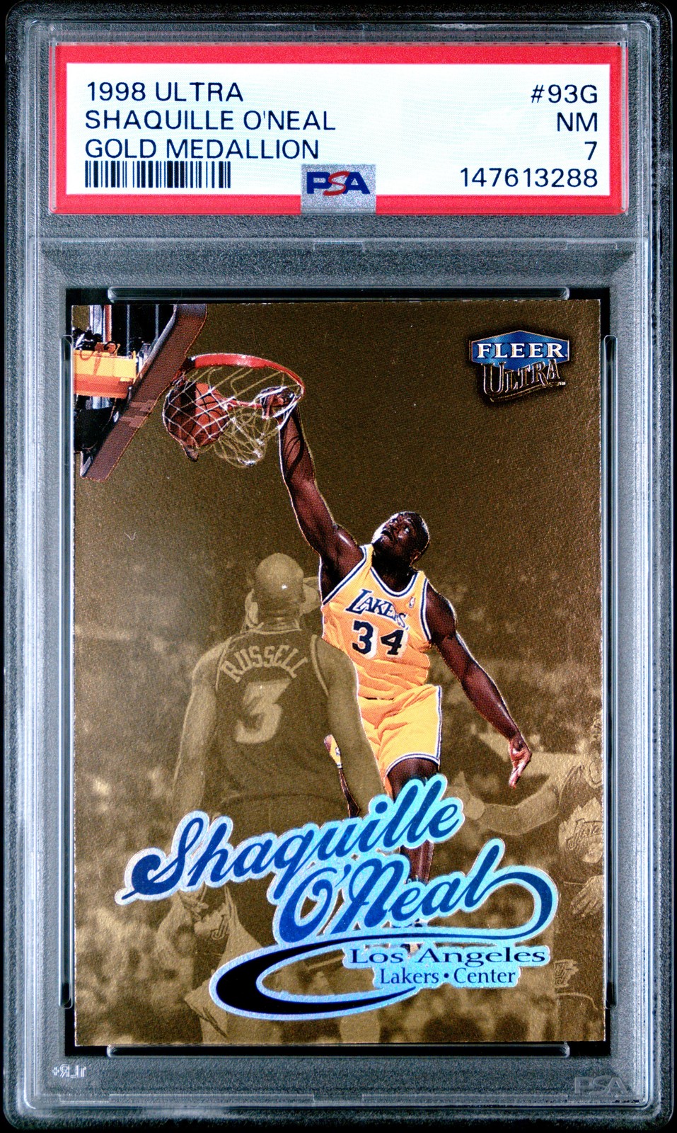 1998 ULTRA GOLD MEDALLION #93G SHAQUILLE O'NEAL PSA 7