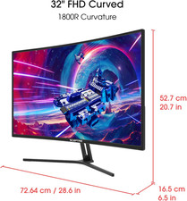 32-Inch Curved Gaming Monitor Overdrive 240Hz Displayport 165Hz 144Hz H... 12
