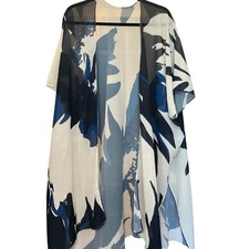 Abstract Blue and White Kimono Style
