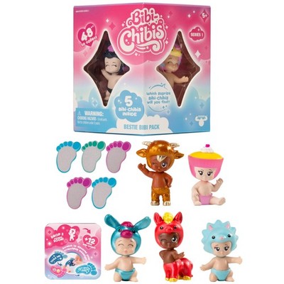 Bibi-Chibis Besties Pack, 5 Characters to Discover, Collectible Babies with Uniq