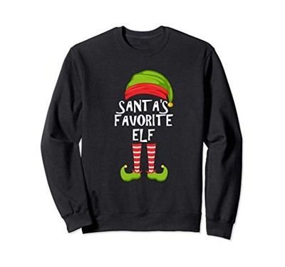 Santa's Favorite Elf Matching Family Christmas Party Pajamas Sweatshirtfrom JP