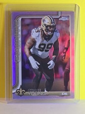Chase Young 2025 Topps Chrome NFL REFRACTOR Card #220 SAINTS