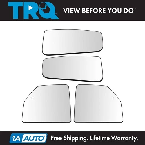 TRQ Mirror Glass Set Fits 2015-2020 Ford F-150 2017-2022 F-250  F-350 Super Duty