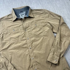 Kuhl Eluxur Shirt Mens L Brown Button Down Shirt Long Sleeve Outdoor Hiking