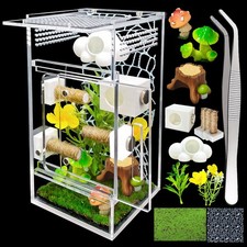 Jumping Spider Enclosure,DIY Insects Habitat,Small Reptile Terrarium Glass Ho...