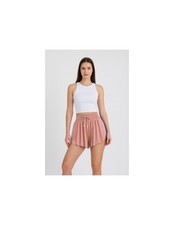 NWT Women  s 2  in  1 Flowy Butterfly Athletic Shorts Pickleball Tennis Apricot
