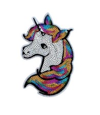 Iron On Patch - Sparkle Unicorn Cosplay DIY 4.25 Inch Tall