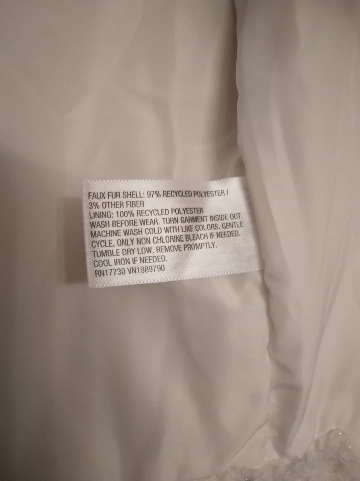 Chaqueta Cat and Jack Niñas Talla XL (14/16) Poliéster Reciclado Blanco y Plateado. Foto 4 de 4