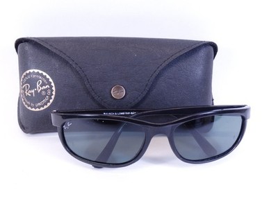 Vtg B&L Ray-Ban W1847 Glossy Black UV Predator Men In Black Wrap w/Case
