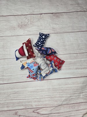 Mini Handmade Cat/Kitten Catnip Toy, Patriotic, Organic Catnip, Value Bag Of 10