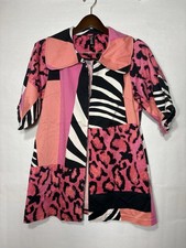 Berek Jacket Women Sz M ColorBlock Patchwork Animal Print Snake Zebra Geometric