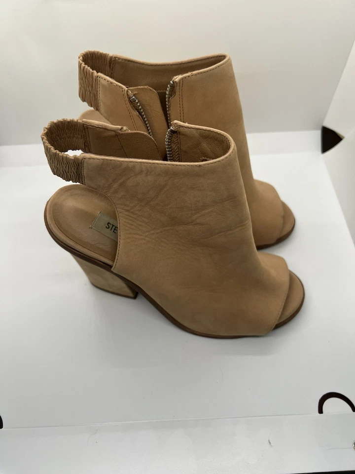Steve Madden Valencia Botines Tostados Perforados Peep Toe Tacón Mujer’s Talla 7 Foto 2 de 4
