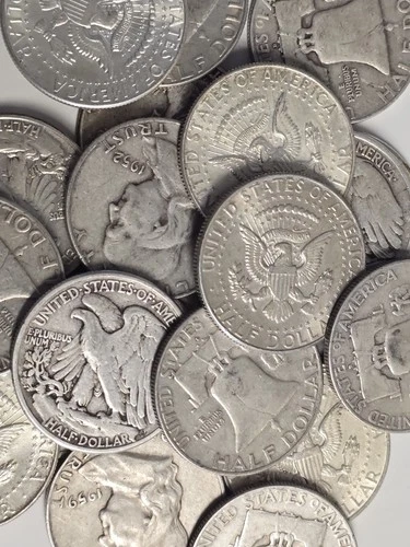 20 Coin Roll of 90% Silver Half Dollars ($10 Face Value) SKU30