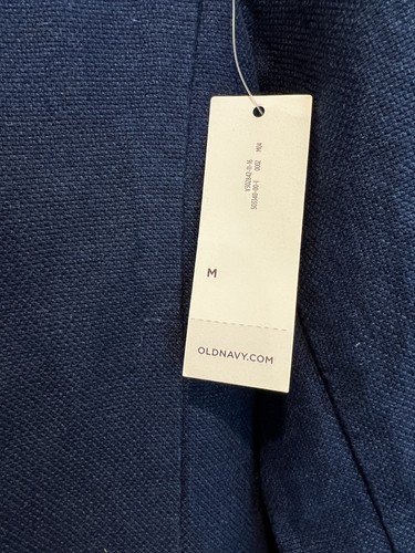 Old Navy Linen Blend Navy Blue Lightweight One Button Blazer Women’s Size M NWT - Picture 6 of 10
