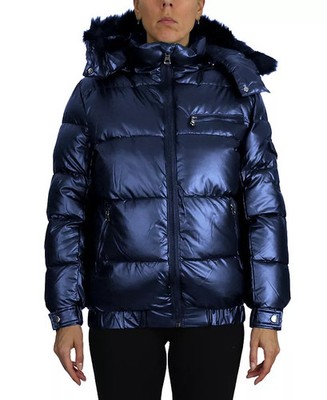 GALAXY BY HARVIC WOMEN'S ZIP HEAVYWEIGHT BUBBLE JACKET, NAVY, MEDIUM, SPL-2400NV