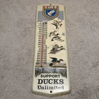 Vintage Support DUCKS UNLIMITED 24" Metal Tin Wall Thermometer Sign 1990 USA 90