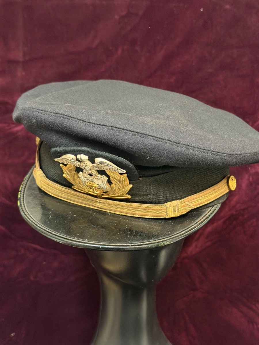 WWII Era US Merchant Marine Officer's Blue Visor Uniform Cap w