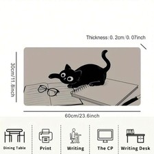 Oversized Cat Gaming Mouse Pad 16x24 12x8 12x24 16x36 Thick Non-Slip