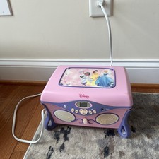 Pink Disney Princess Music CD Player Jewelry Box Mirror Jukebox 2004 Tested