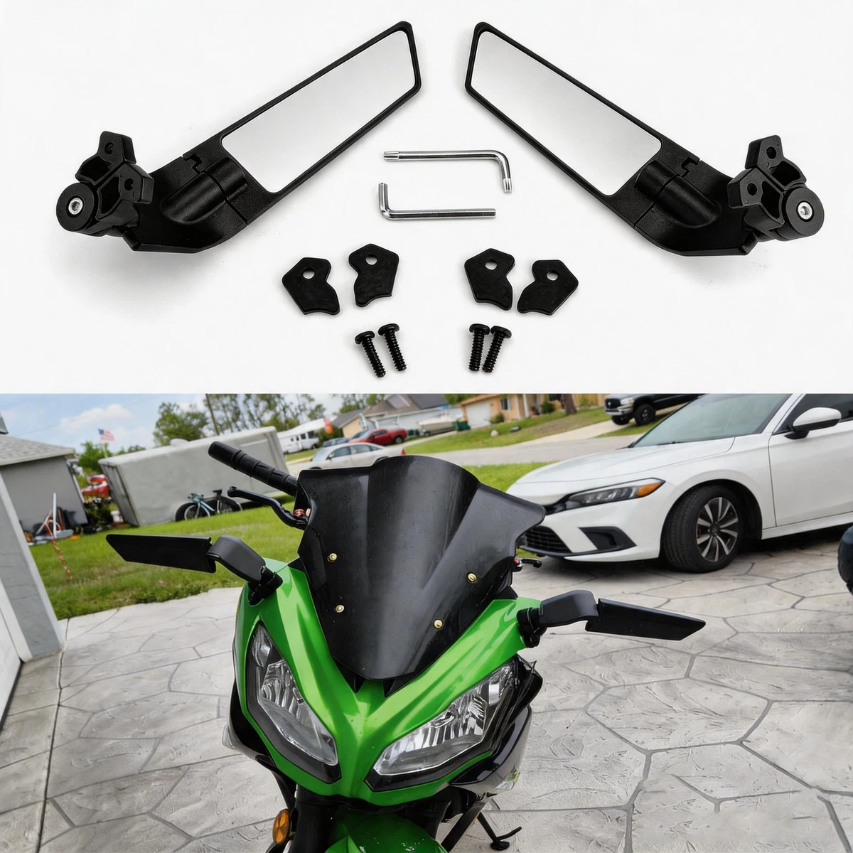 Motorcycle & Scooter Mirror Assemblies for Kawasaki Ninja 1000 for